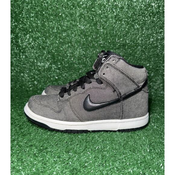 Vintage Nike Dunk High Denim Pack 2011 Gray Fleece Womens Size 6.5 Kids Size 5 - Picture 4 of 10